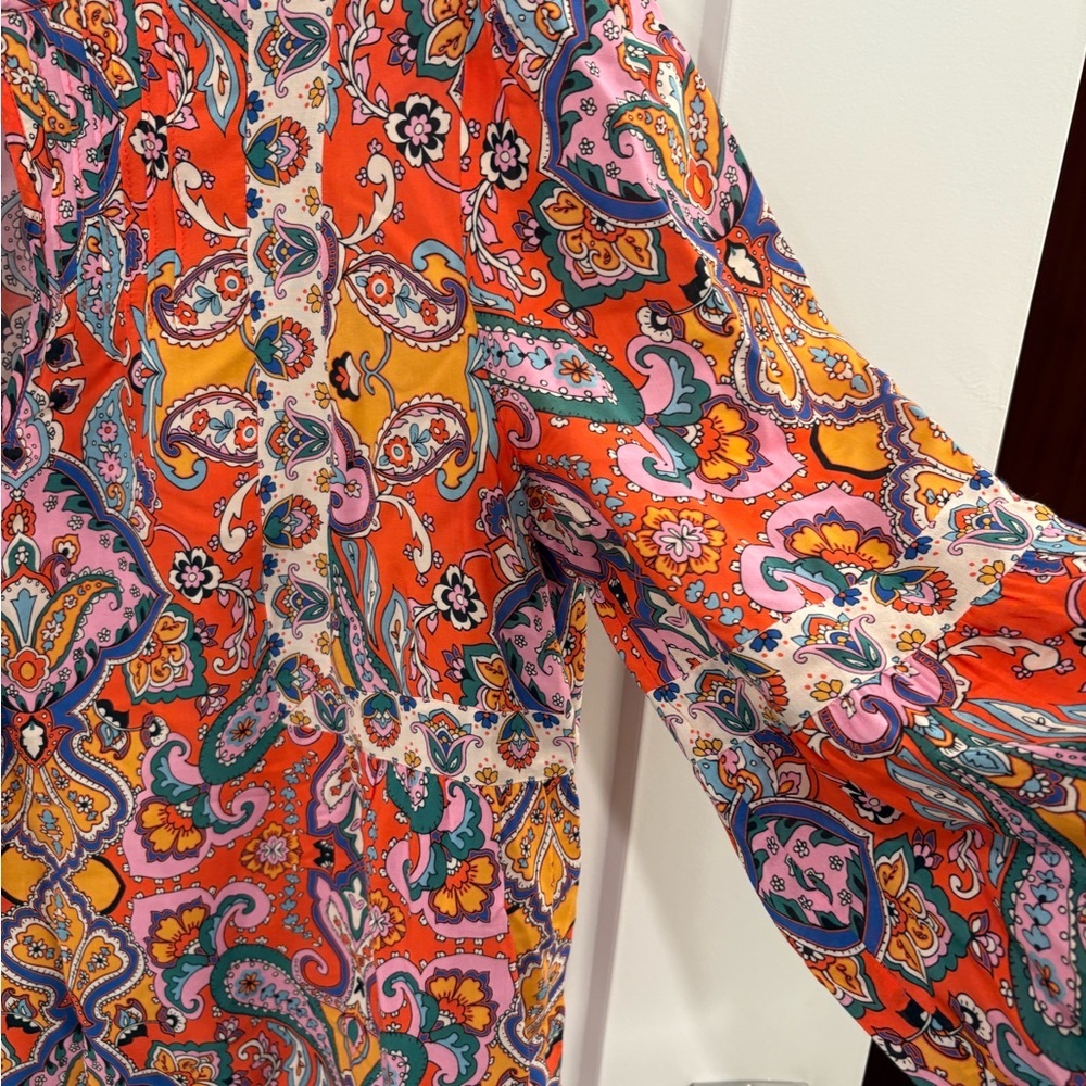 Shoshanna Paisley Floral Peasant Top Size Medium - Picture 5 of 15